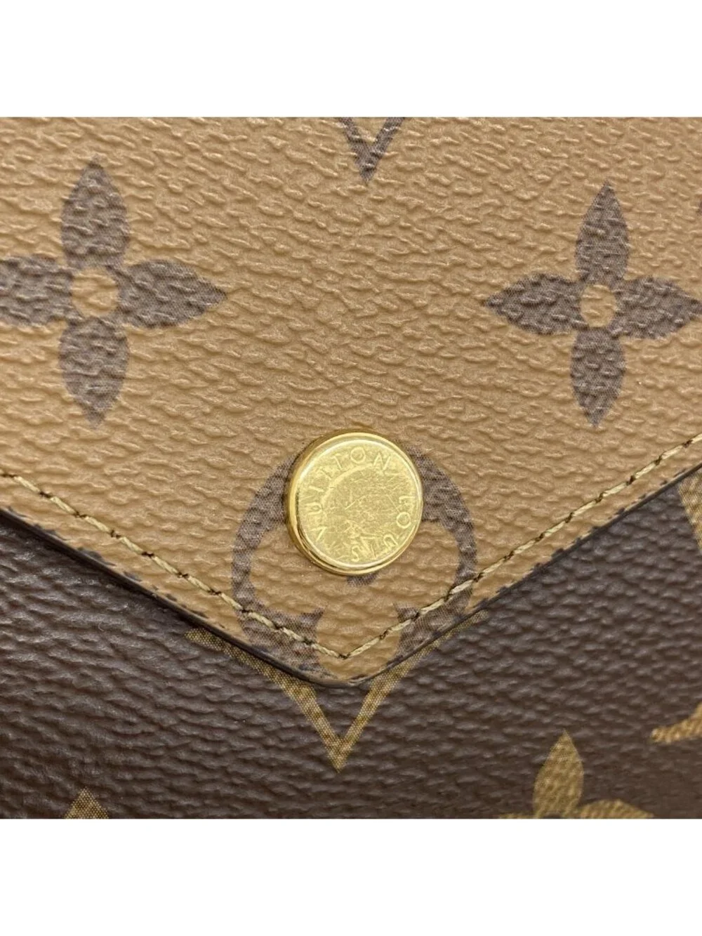 Louis Vuitton Trifold Wallet Monogram Reverse Portefeuille Victorine Brown